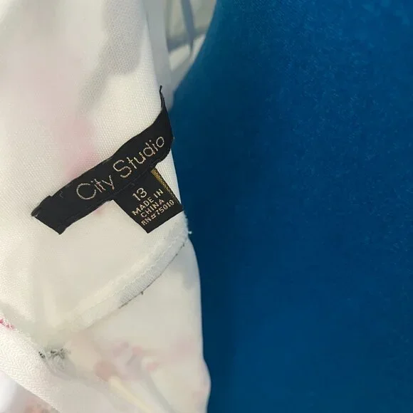 Pink and Green Floral Halter Front Sun Dress by City Studio Junior Size 13 - Picture 14 of 14